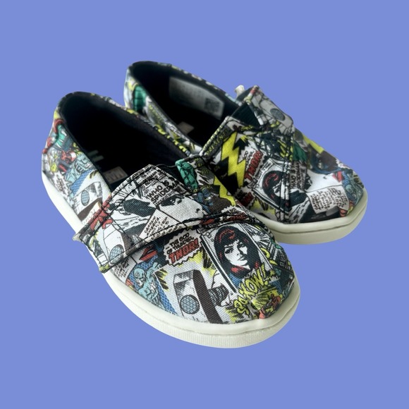 Toms Other - Toms x Marvel Kids Size 5 Classic Multi‎ Marvel Comic Pop Print Shoes